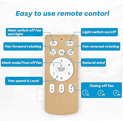 Miniatura 5 de Luupyia Ventiladores de techo tipo jaula con luces y control remoto de 6 velocidades reversibles, ventilador de techo rústico de 18 pulgadas con luz