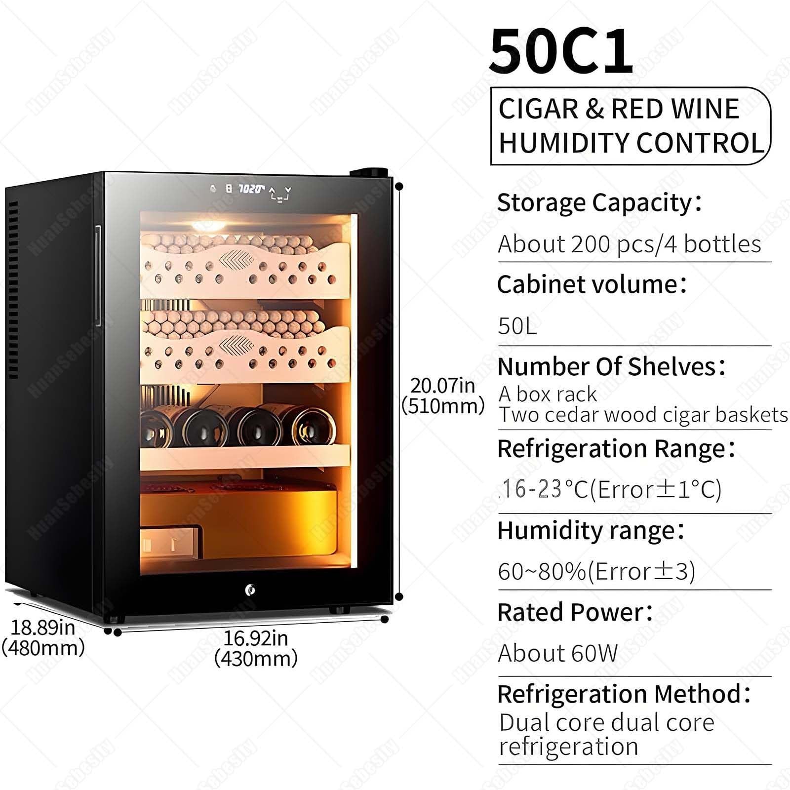 Cantinetta Sigari Elettrica,Humidor Con Raffreddamento Termostatico B