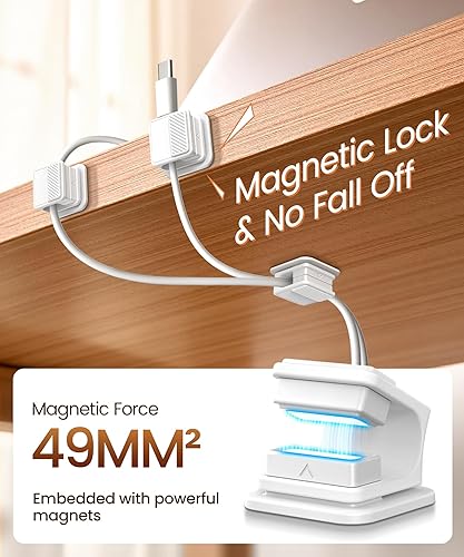 Miniatura 2 de GolbinBox - Paquete de 6 clips magnéticos para cables, que brillan en la oscuridad, organizador de cables con silicona a prueba de golpes, se adapta