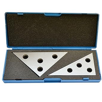 30/60/90 Degree Solid Angle Plate Set - 2 Pcs 45/45/90 Degree, Angle Blocks for Precision Machinist Measurement Tool and Calibration