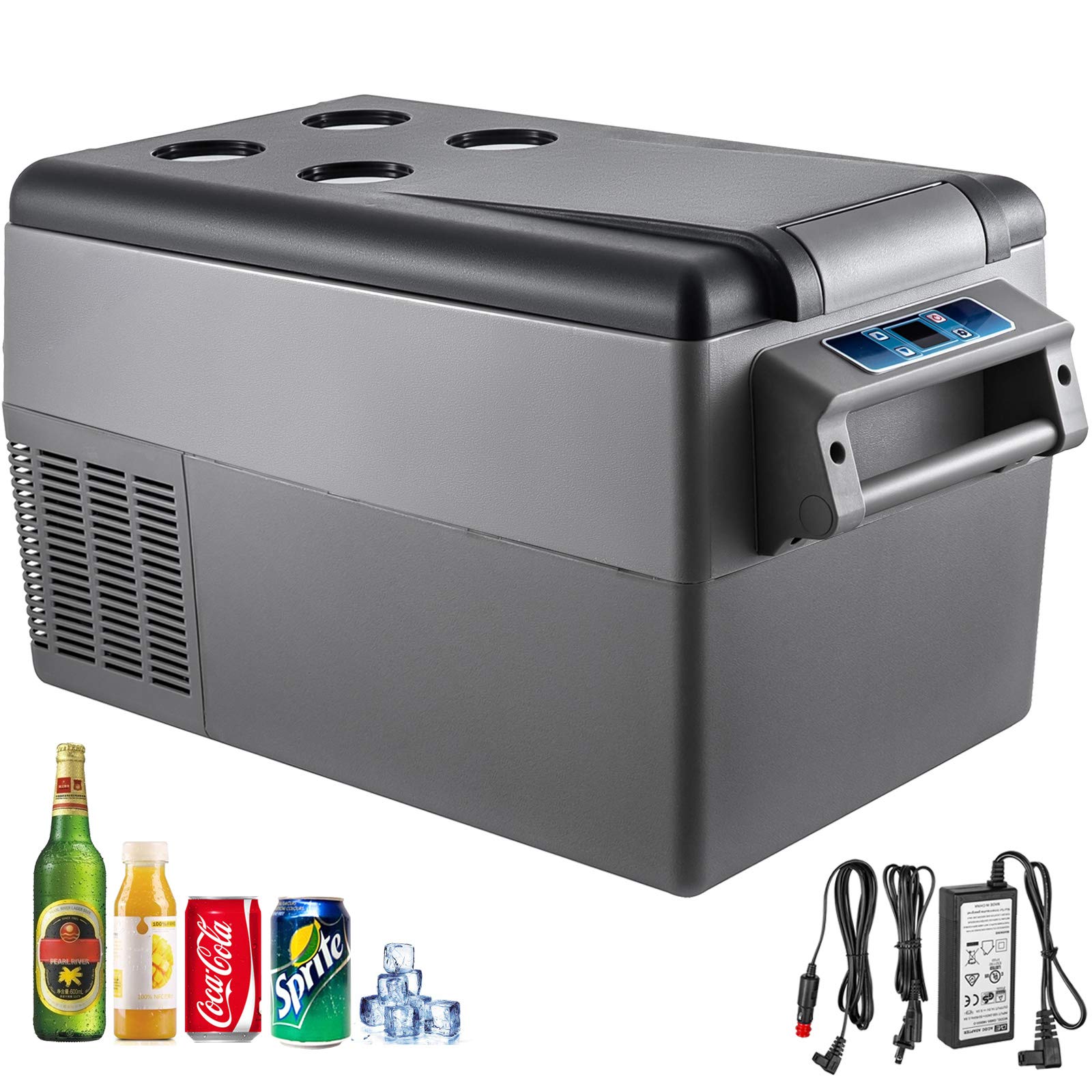 VEVOR - Mininevera portátil para coche, 220 V/12 V, con congelador -20 ℃, de camping, con pantalla LCD, control por app, para coche, camión, barco, caravana (35 l)