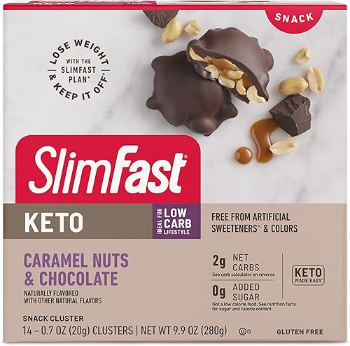 Miniatura 8 de SlimFast - Bocadillos bajos en carbohidratos, para dietas keto, para perder peso, 0azúcar añadido y 0.1onzas de fibra, sabor chocolate con menta,