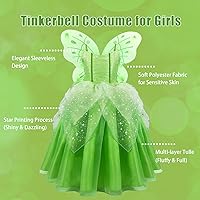 Vista 2 de Princess Tinker Bell Halloween Costume for Girls, Birthday Party Fairy Dress Up, Special Occasion Dress with Wings