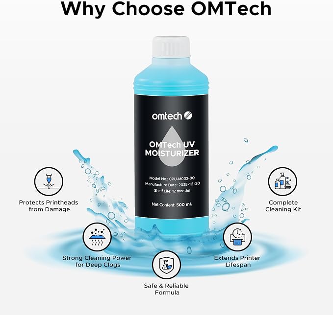 Kit de limpieza para cabezal de impresión OMTech UV y DTF con solución 16.9 fl oz miniatura 2