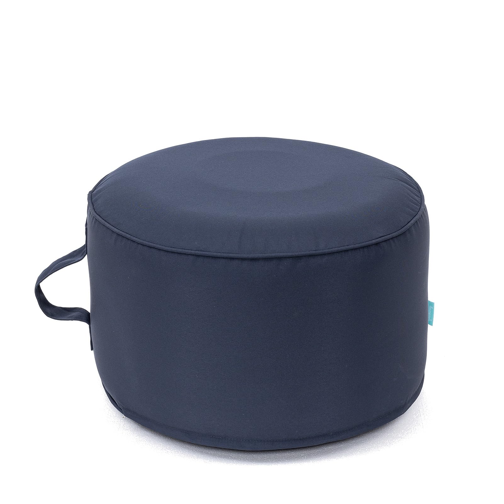QILLOWAY Inflatable Outdoor Ottoman for Patio, Waterproof Round Pouf, Inflatable Foot Rest, Outdoor Footstool for Poolside, Garden，Camping,All Navy