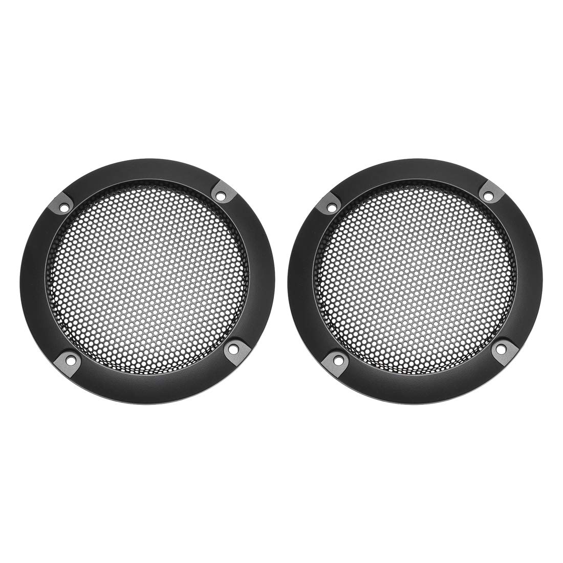 uxcell Speaker Grill Cover 2 Inch Mesh Decorative Circle Subwoofer Guard Protector Black 2pcs
