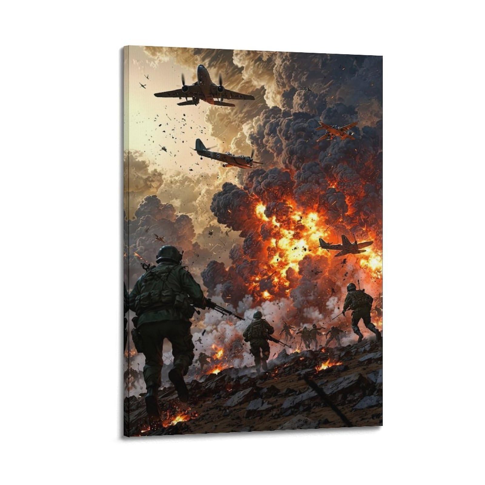 OKAHYS Vintage Military War Poster World War II History Decorative Painting Canvas Wall Artworks Picture 12x18inch(30x45cm)