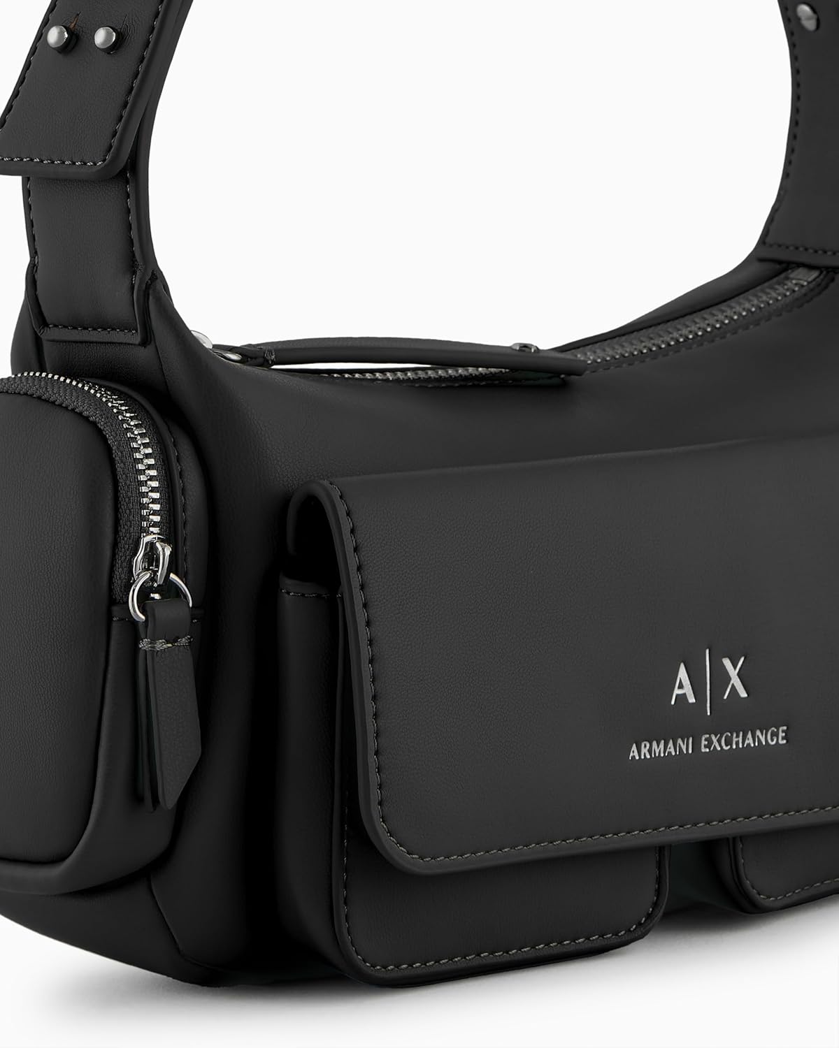Armani Exchange Women's Rachel Shoulder Small Bag, Black, One Size - Image 4