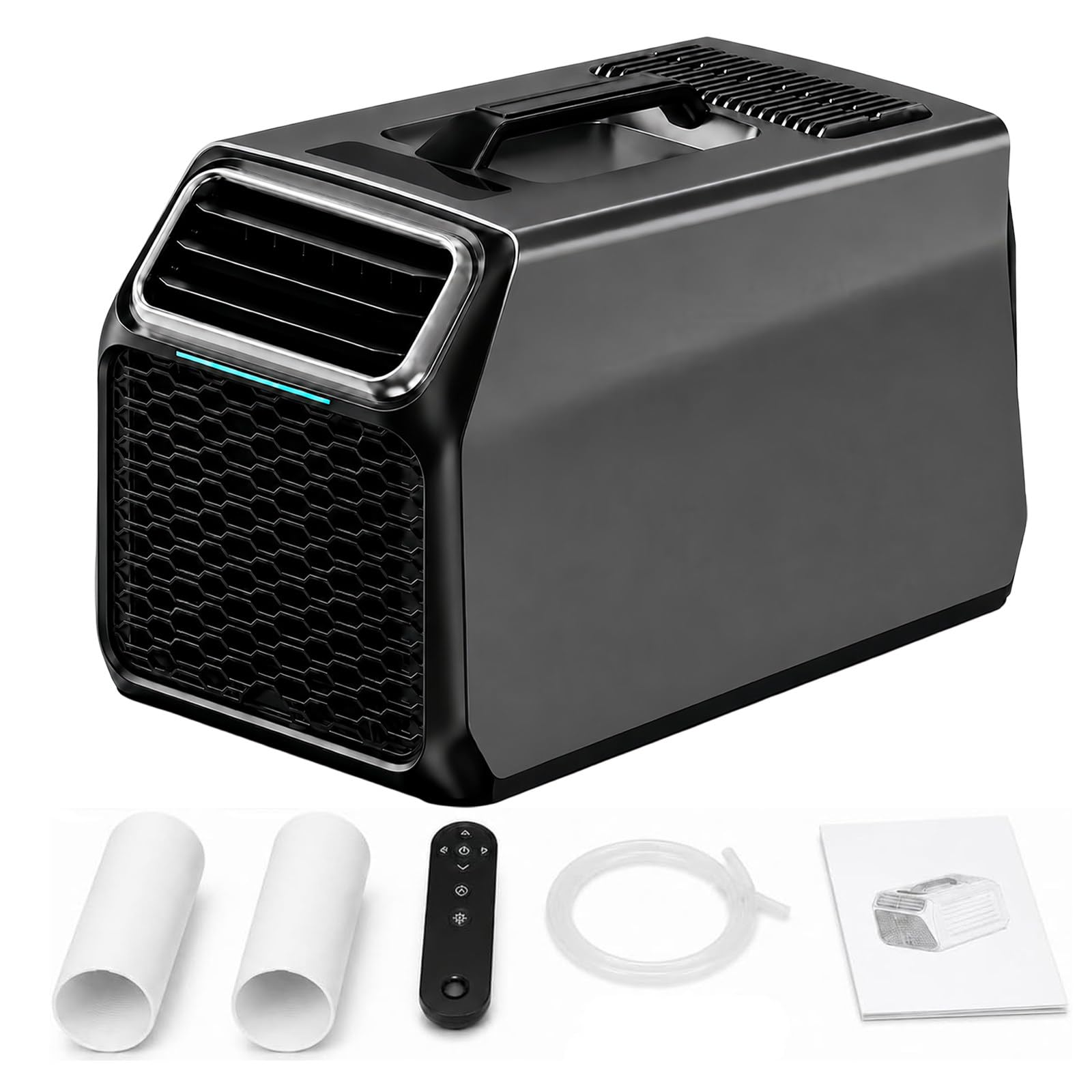 5000 BTU Portable AC Unit for Tent Camping, 1400W 3-in-1 Camper Air Conditioner with Sleep & Dehumidifier Modes, Small AC for RV, College Dorm, Apartment, Truck, Picnic, Travel