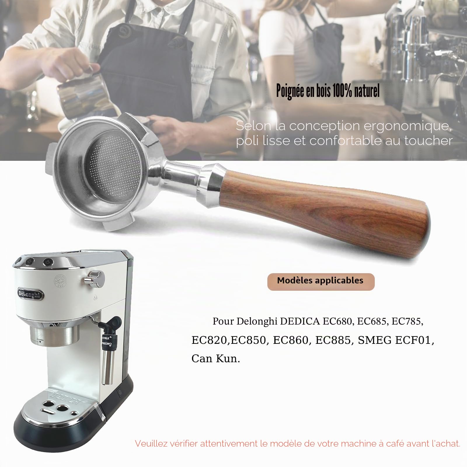 Porte-filtre Sans Fond 51mm, 3 Ears Bottomless Portafilter Compatible