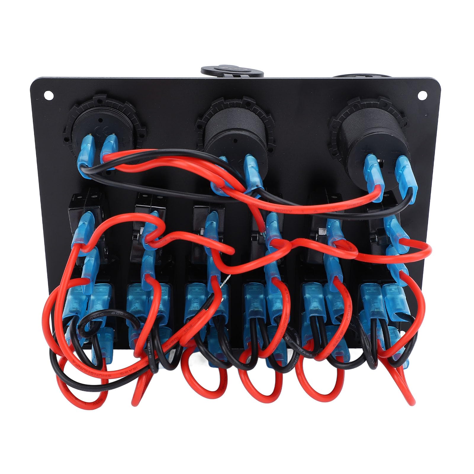 Pannello Interruttori a Bilanciere a 6 Gruppi, Interruttore a Levetta per Barche Marine Ignifugo, Protezione Sovraccarico, Facile Installare per Yacht, Auto, SUV