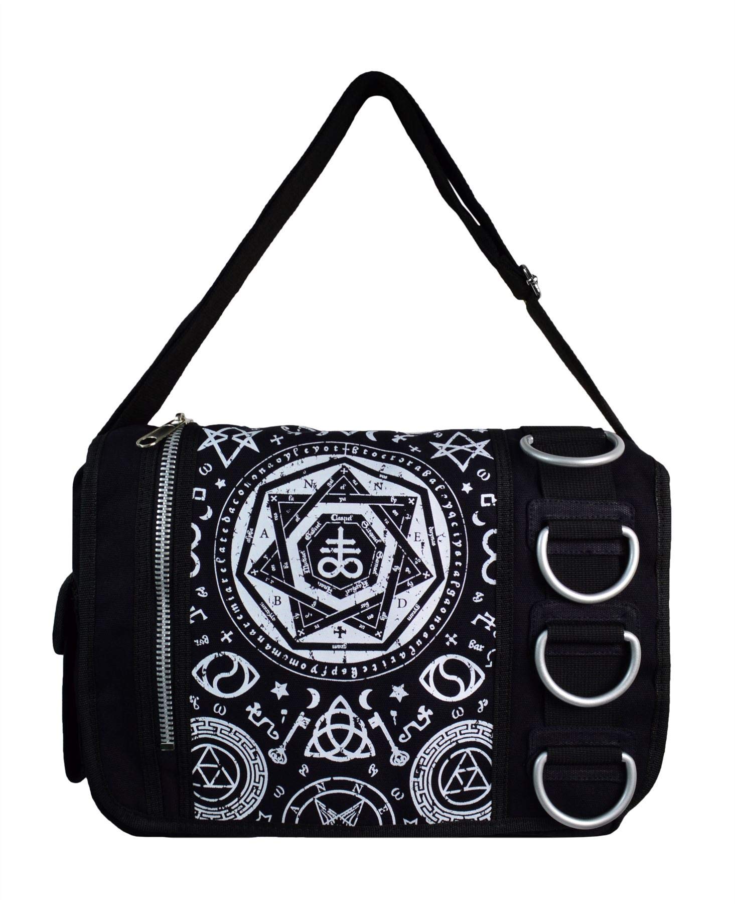 Banned Black Occult Pentagram Messenger Bag Dark Arts Witchcraft Goth Bedlam