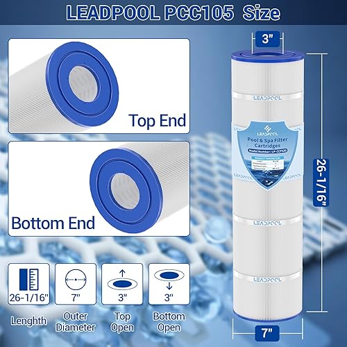 Miniatura 3 de Cartuchos de filtro de piscina CCP420 de repuesto para Clean and Clear 420, PCC105, FC-1297, FC-6470, C-7471, 178584, paquetes de 4 x 105 pies