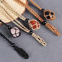 Vista 4 de 24Pcs Collar de Cristal Ajustable Collar de Piedra de Cristal Collar con Colgante Cordón de Collar Trenzado a Mano Cuerdas para Hacer Joyería