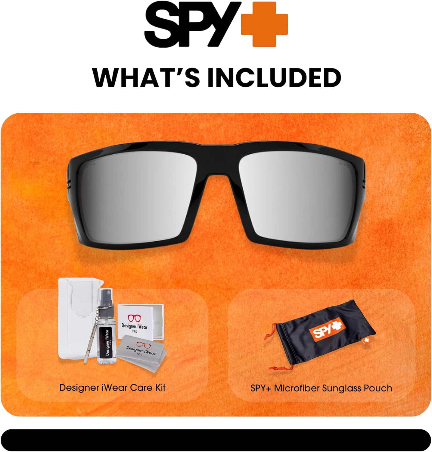 Spy Rebar Rectangular Sunglasses for Men +BUNDLE with ACCESSORY EYEWEAR KIT - Image 2