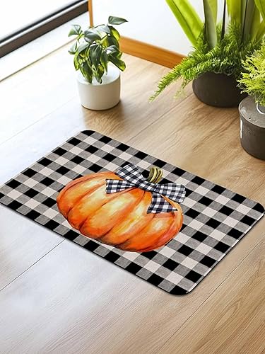 Miniatura 2 de Tapete de baño con calabaza naranja retro para bañera, antideslizante, de secado rápido y absorbente, tierra de diatomeas, cocina, ducha, fregadero,