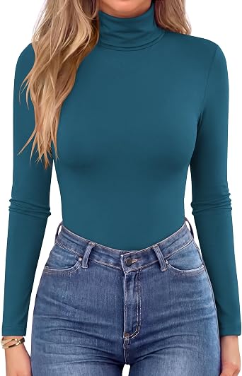 Zeagoo Women's Turtleneck Long Sleeve Tops Lightweight Base Layer T-Shirts