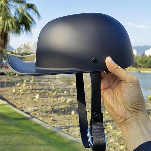 Miniatura 3 de Casco de béisbol vintage para motocicleta, media gorra con gafas para hombres y mujeres adultos, ciclomotor, moto, moto, moto, moto, Street Cruiser