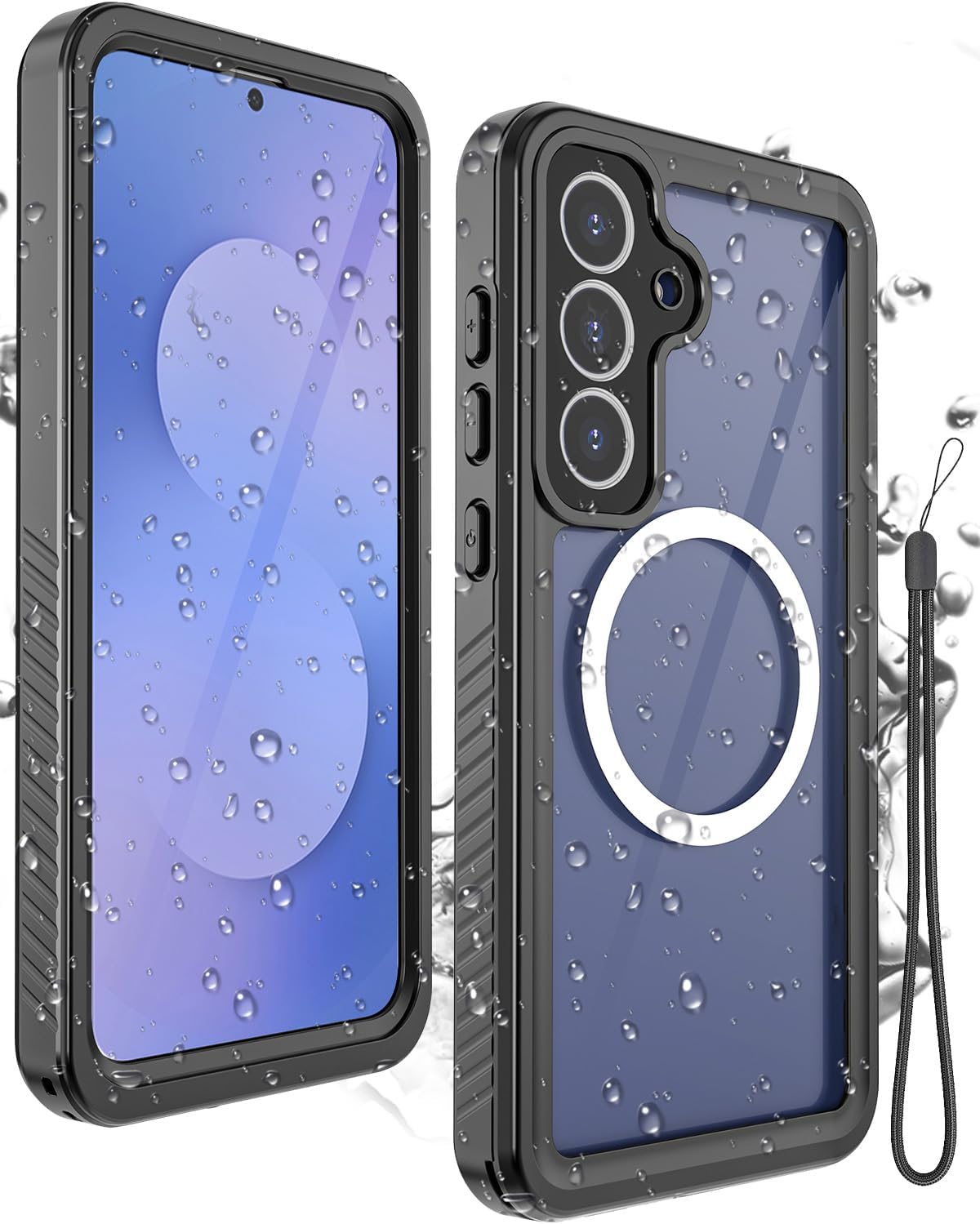 Miimall for Samsung Galaxy S25FE Phone Case Waterproof,12FT Military Drop Proof, IP68 Waterproof, 360°Full Body Protection Shockproof Heavy Duty Protective Rugged Magsafe S25 FE Case Screen, Black
