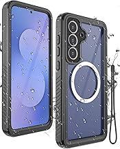 Miimall for Samsung Galaxy S25 FE Case and Screen Protector, [Compatible with MagSafe], Waterproof 360°Full Body Magnetic Heavy Duty Dustproof Shockproof Protective Cover for Galaxy S25 FE, Black