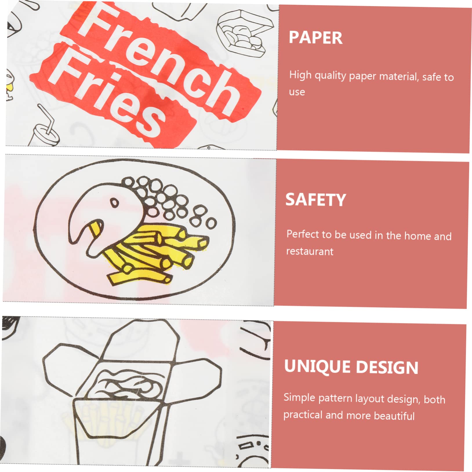Einweg Papiertüten für Snacks 300 Stück Lebensmittelsicher Kraftpapier für Pommes Frites und Hähnchenflügel Praktische Snackverpackung