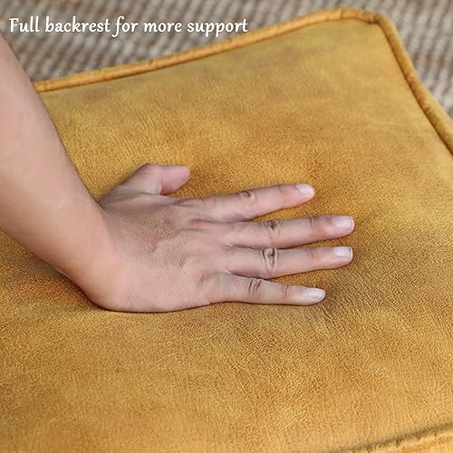 Miniatura 6 de QQXX Puf rectangular de gamuza de cuero, taburete otomano lujoso y cómodo, taburete decorativo para sala de estar, dormitorio, puf, cojín de suelo,