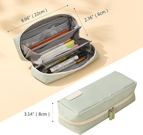 Miniatura 3 de QIANPA - Estuche organizador pequeño con cremallera, bolsa ligera estética, bolsa verde para hombres y mujeres