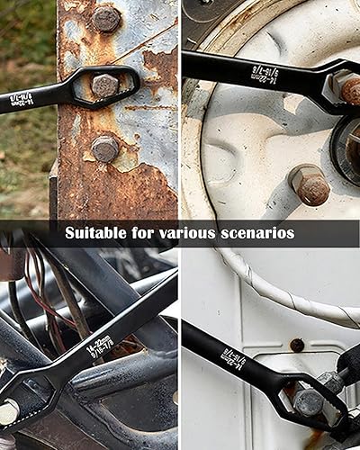 Miniatura 5 de Llave universal multifuncional de doble extremo, herramientas de reparación de llaves negras BLC114-01 Negro,plateado