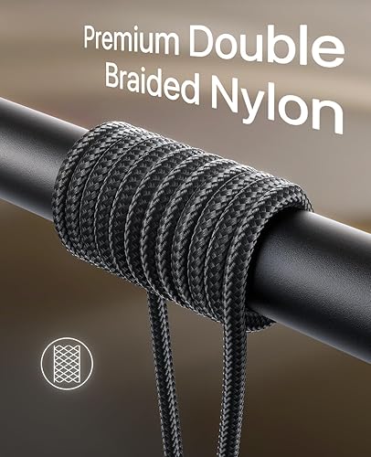 Miniatura 4 de Cable USB C a USB C de 90 grados, paquete de 2 cables de carga de 6 pies y 60 W, para iPhone 17 Pro Max, trenzado de ángulo recto largo tipo C