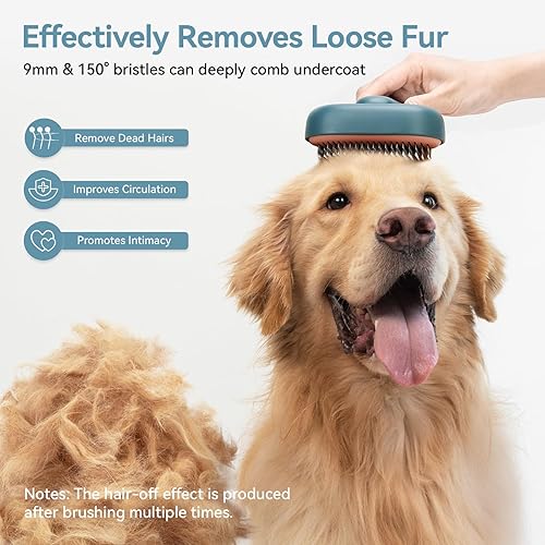 Miniatura 5 de Aumuca Self-Cleaning Shedding Brush for Dogs & Cats, Gentle Deshedding Tool for Long & Short Hair Pets, Easy Hair Removal Grooming Brush