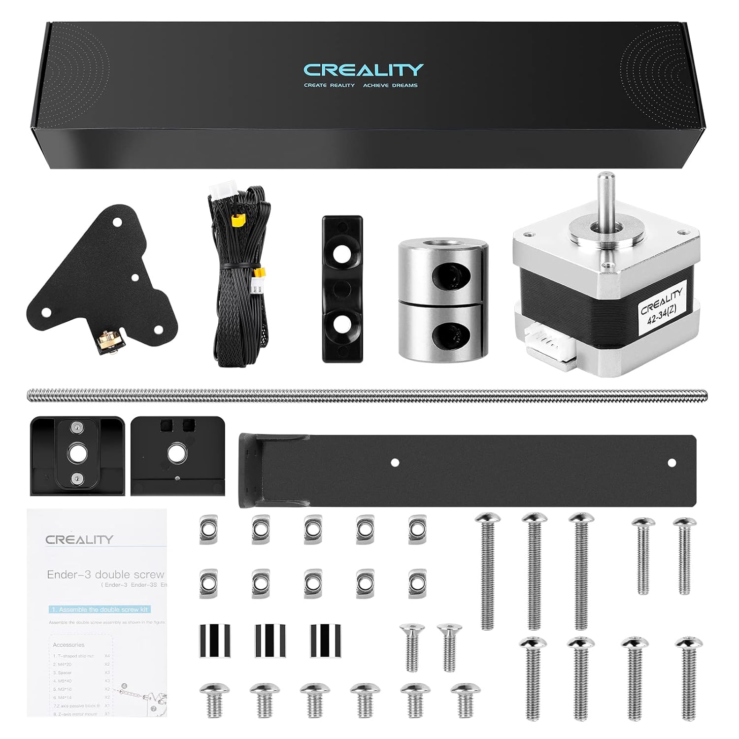 Creality Ender 3V2 Dual Z Axis Kit Lead Screw, Dual Screw