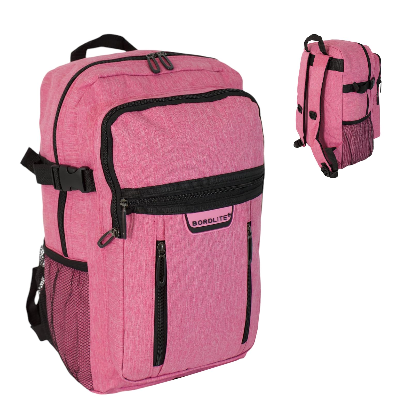 Bordlite Unisex Pink Ryanair 40X20x25cm Carry On Underseat Cabin Backpack - Airline Approved Travel Rucksack - Approved For Easyjet, Jet2, Ryanrair, Virgin Atlantic, Klm (Pink)