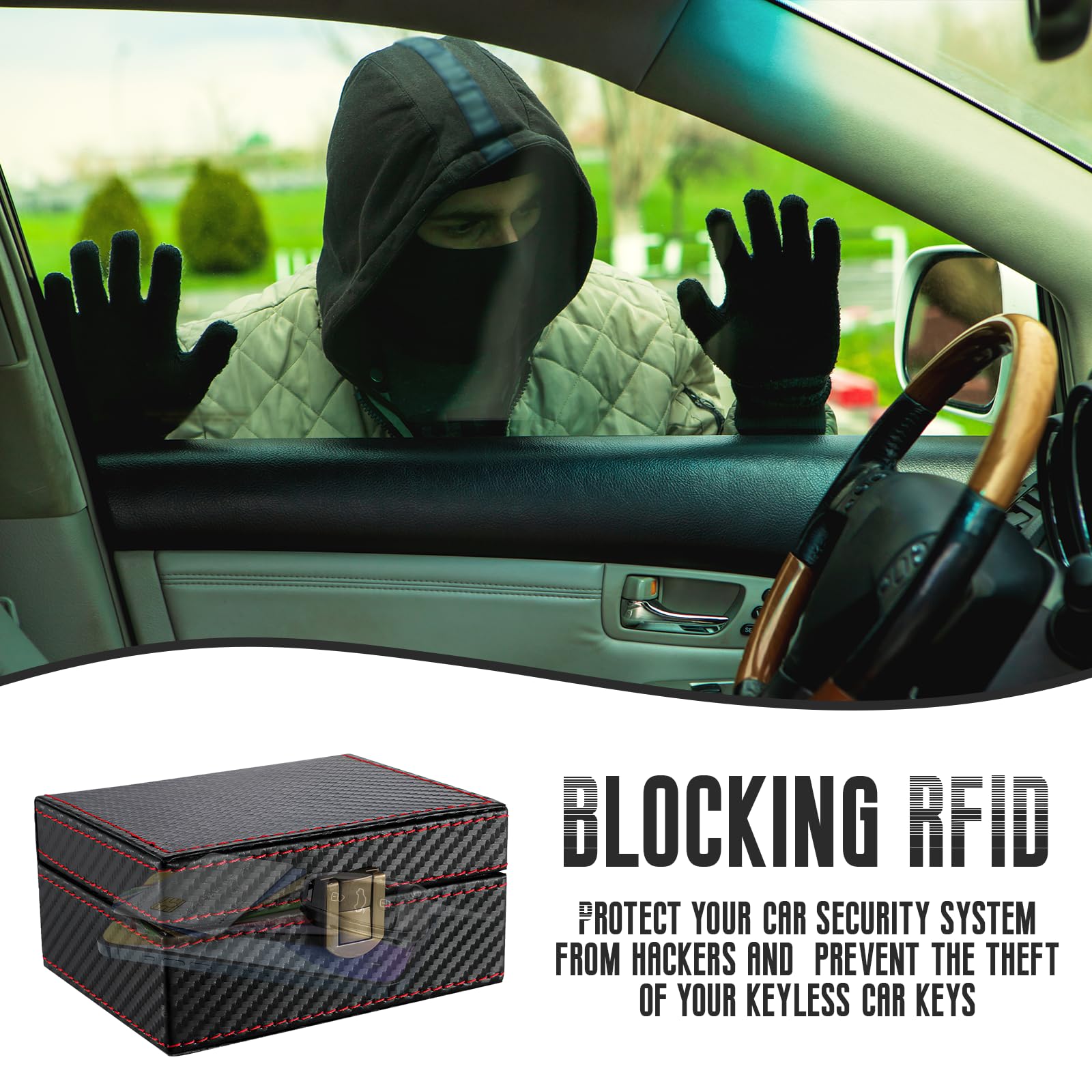 LOT DE 2 Pochettes Blocage Signal RFID Pour Clé Voiture, Étui De