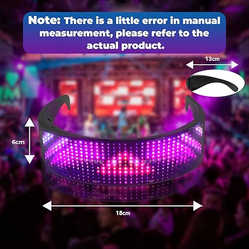 Miniatura 2 de Lentes luminosos Bluetooth lentes LED intercambiables personalizables anteojos luminosos inteligentes controlados por aplicación para fiestas