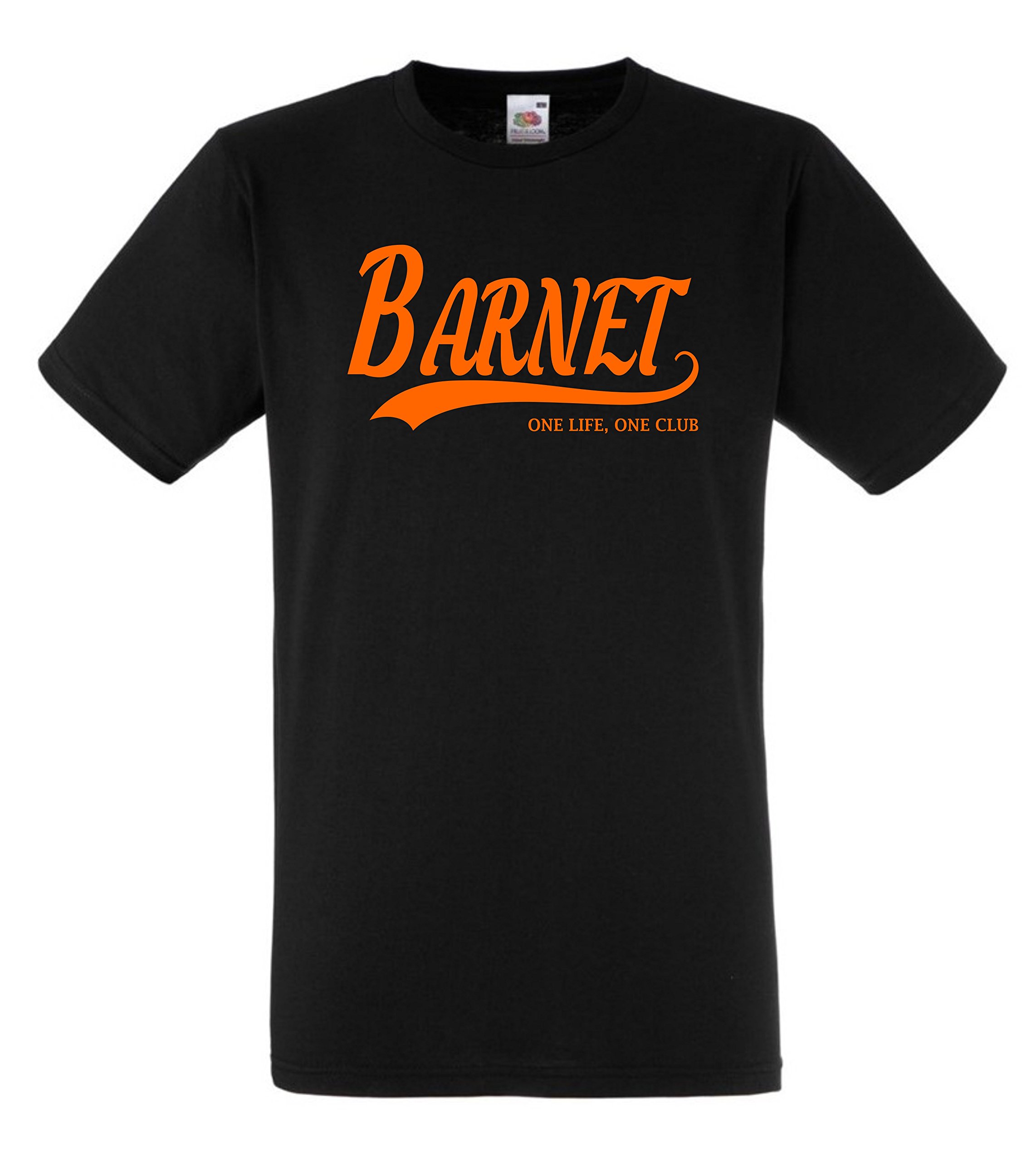 All About The Print Men's Jet Black Barnet Football Gift - One Life One Club Idea T-Shirt Fc Present F77 (Adult Xxl, )