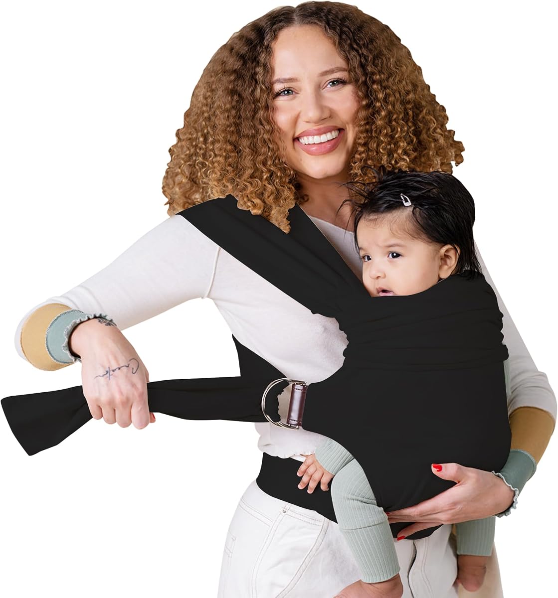 Lalabu The Simple Wrap Baby Wraps Carrier - Stylish Baby Sling Carrier for Newborns & Toddlers 13-28 lbs. Safety Tested, Easy-to-Use, Ergonomic, & Comfortable - Black | Baby Wraps Carrier For Newborns & Toddlers 13-28 lbs. Safety Tested, Easy-to-Use, Ergonomic, & Comfortable