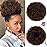 rosmile Afro Puff Drawstring Ponytail Extension for Black Women, Premium Deep Brown 33 80 Gram Short Synthetic Afro Puff Ponytail for Natural Hair, Clip On Kinky Drawstring Curly Ponytail Bun