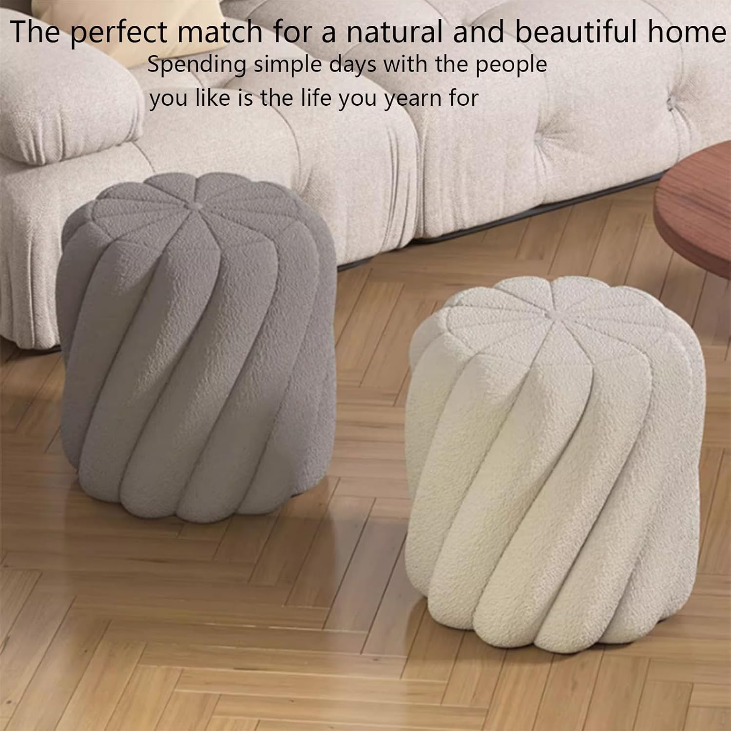 モダンなラウンドドレッシングスツール、布張りのフットスツール、ラウンドシューズベンチ、スポンジドレッシングスツールチェア、高反発スポ