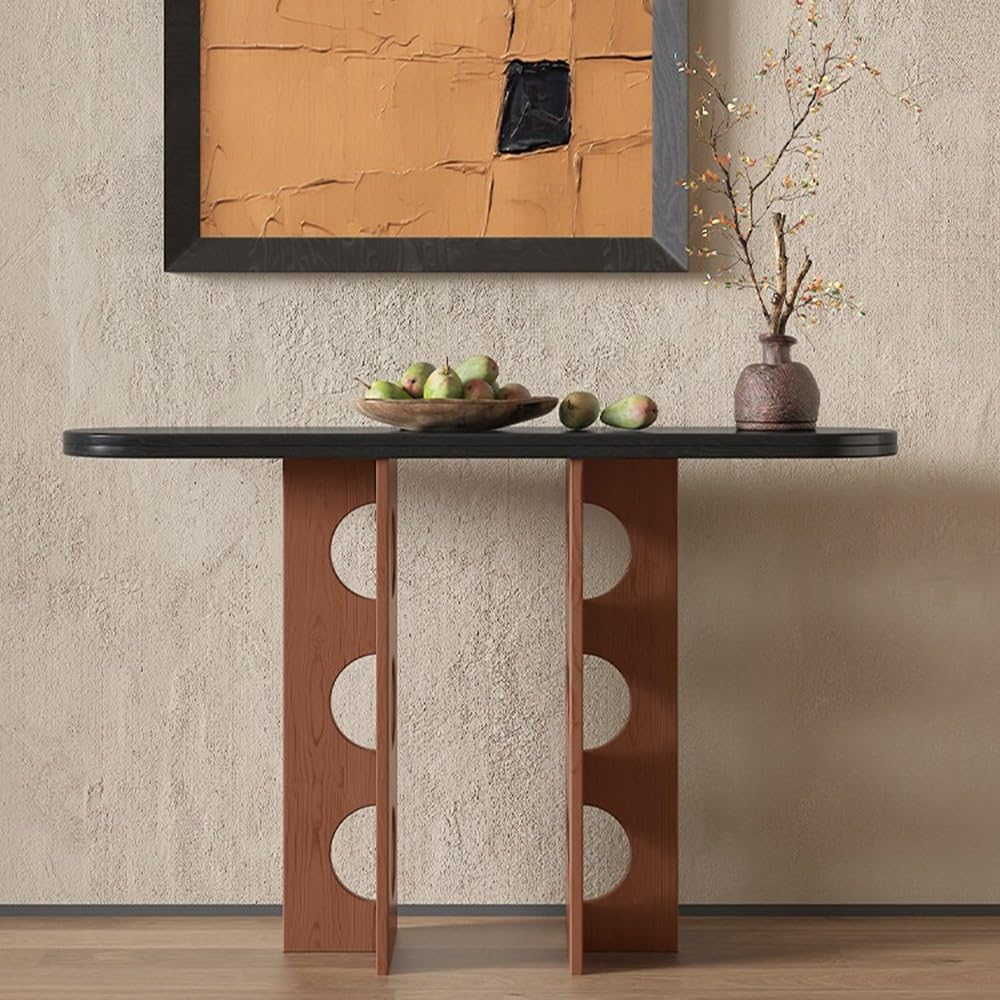 Tavola d'altare Cinese Consolle in Legno massello da Ingresso | con ripiano aperto(Natural,Piccolo)
