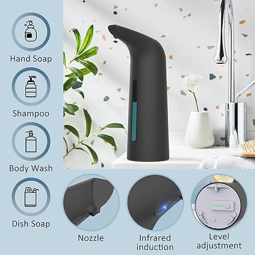 Miniatura 6 de Dispensador automático de jabón líquido sin contacto, dispensador de jabón para platos moderno de 13.5 fl oz con sensor, dispensador de