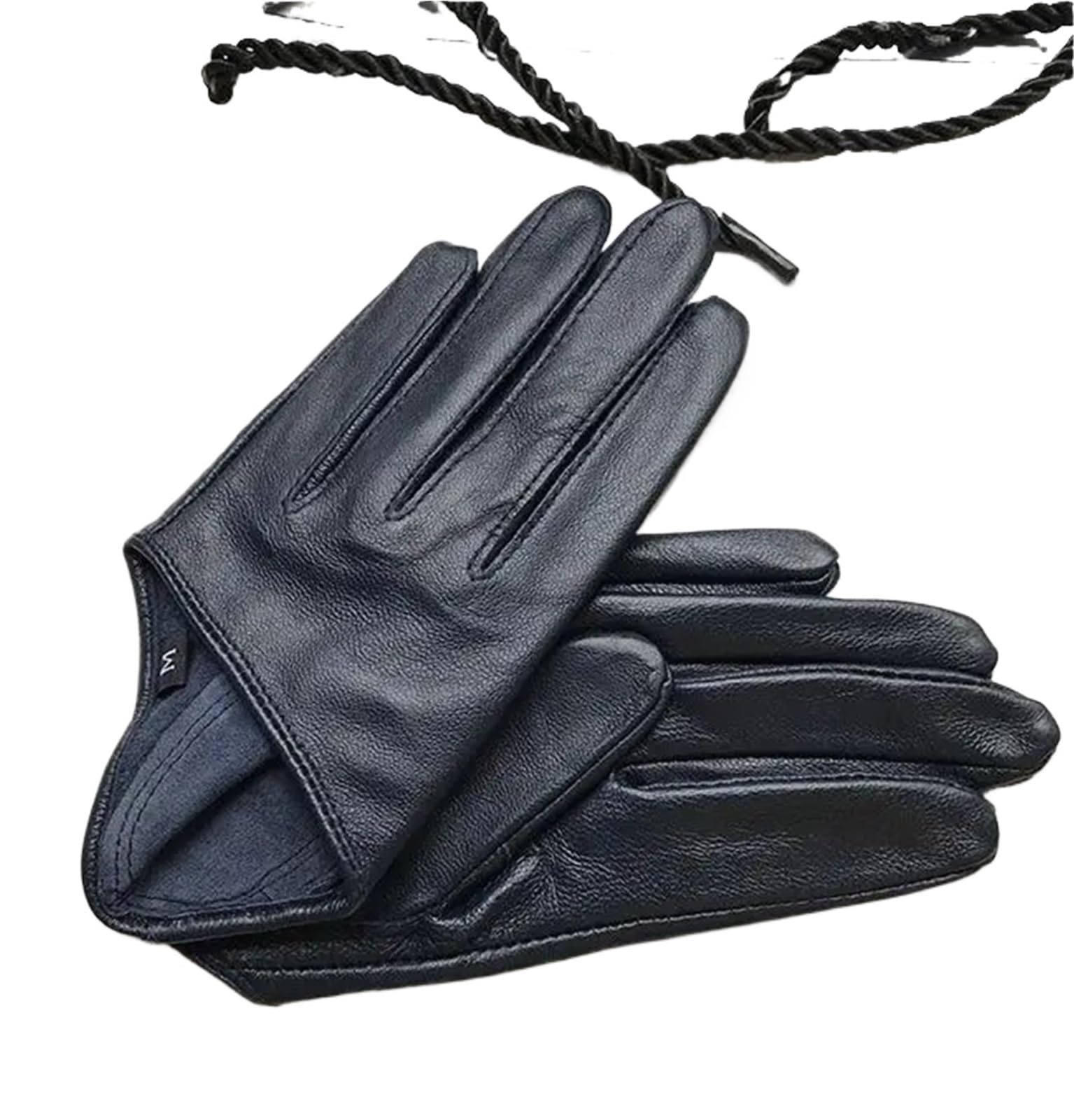 Guanti da guida corti a mezzo palmo bianchi da donna S/M/L