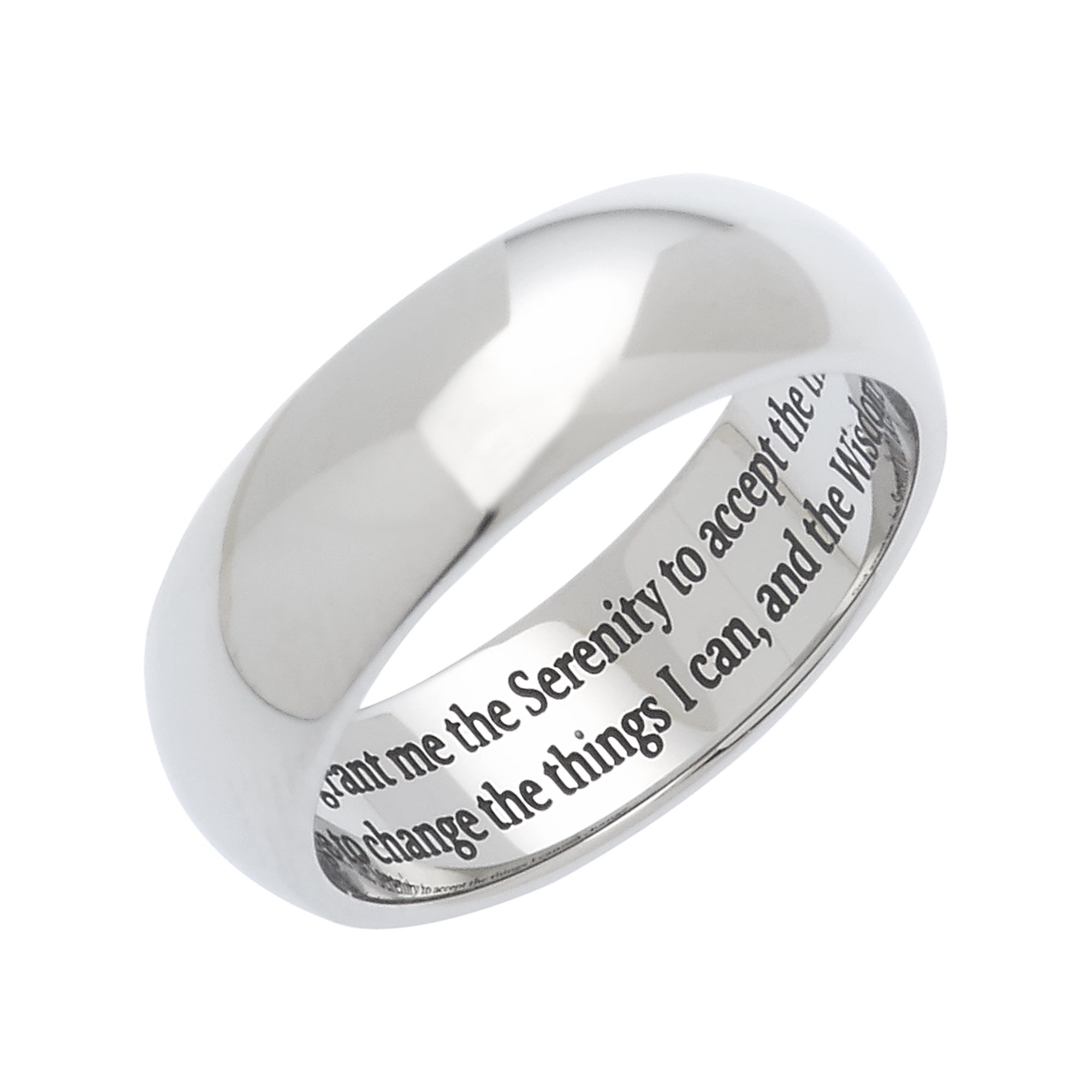 Men's & Women's Serenity Prayer Ring - God Grant Me The Serenity … StainlesS Steel Sobriety 12 Step Recovery Jewelry & Gifts Sizes 6 to 14