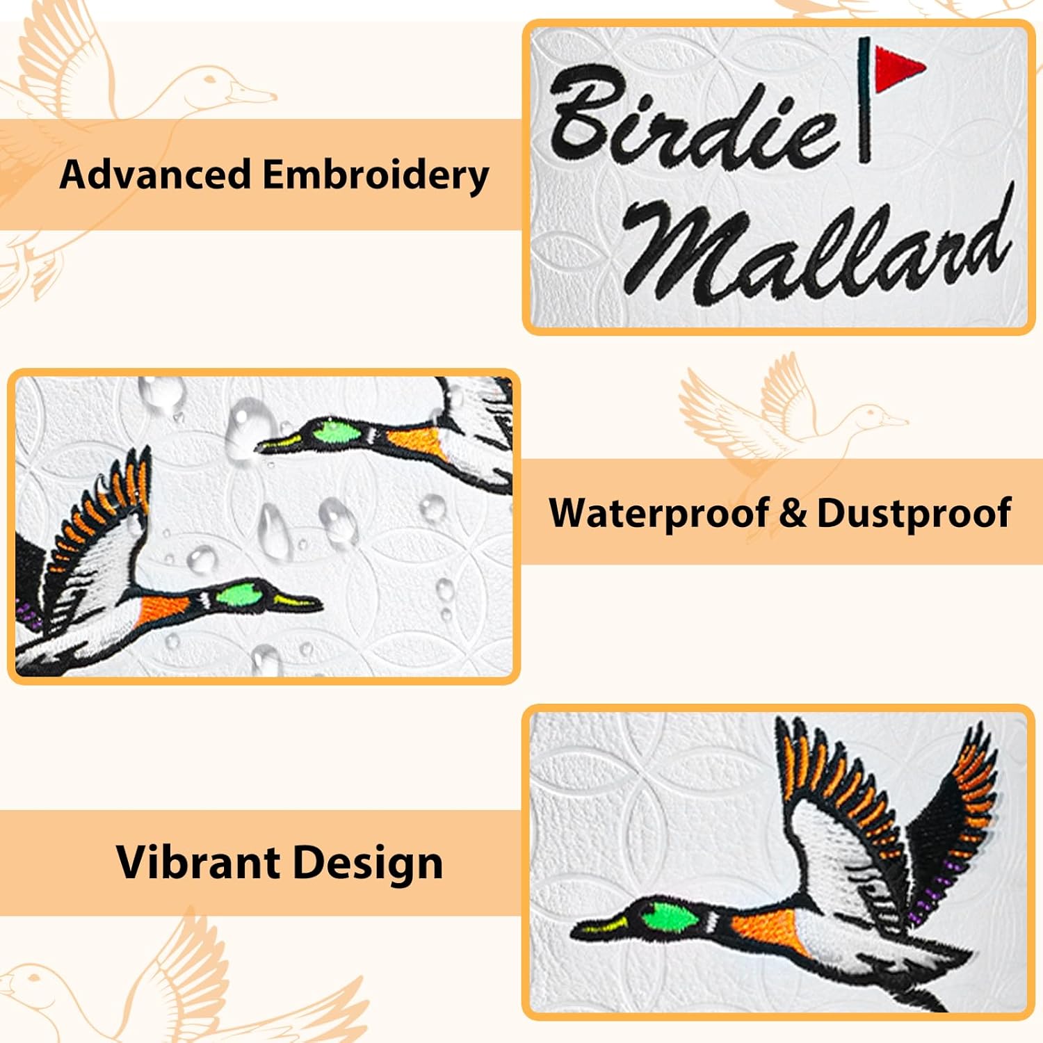 Golf Head Covers, Leather Driver Headcover, Fairway Wood Cover, Hybrid Head Covers – Advanced Embroidery Golf Club Head Covers for Men Women Mallard Golf Headcovers