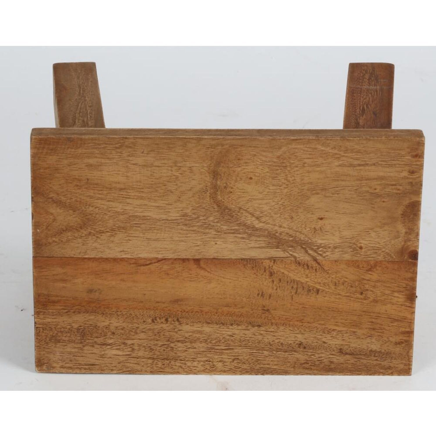 BURI Taburete auxiliar (30 x 20 x 20 cm), color marrón rústico, taburete de madera, mini banco de madera, taburete auxiliar, mesa auxiliar, taburete para flores, soporta hasta 150 kg