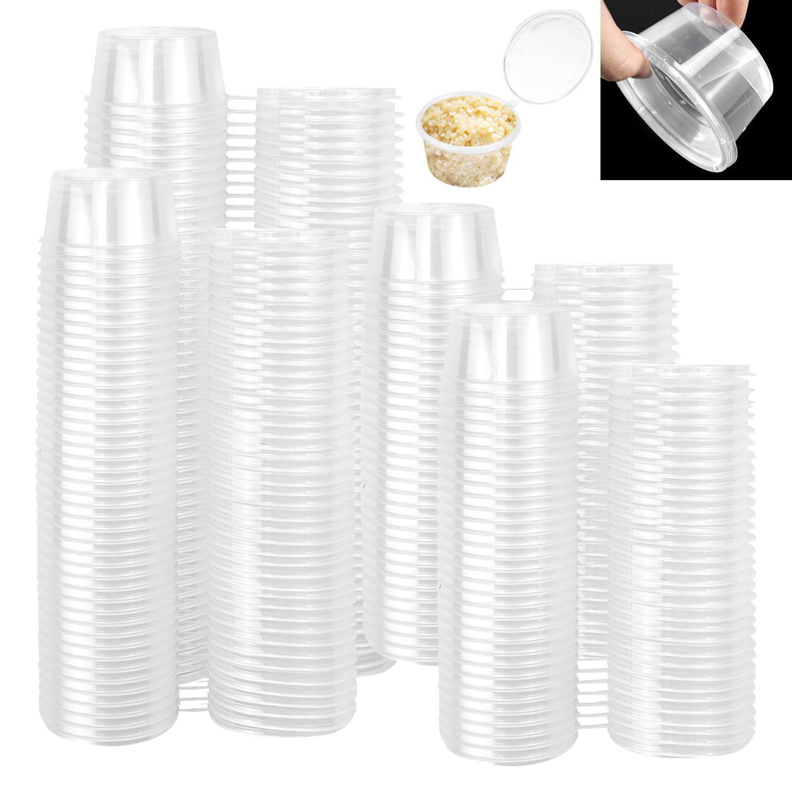 100 Contenitori Per Salsa 50ml - Scatoline Trasparenti Con Coperchio, Per Alimenti - Foto 10