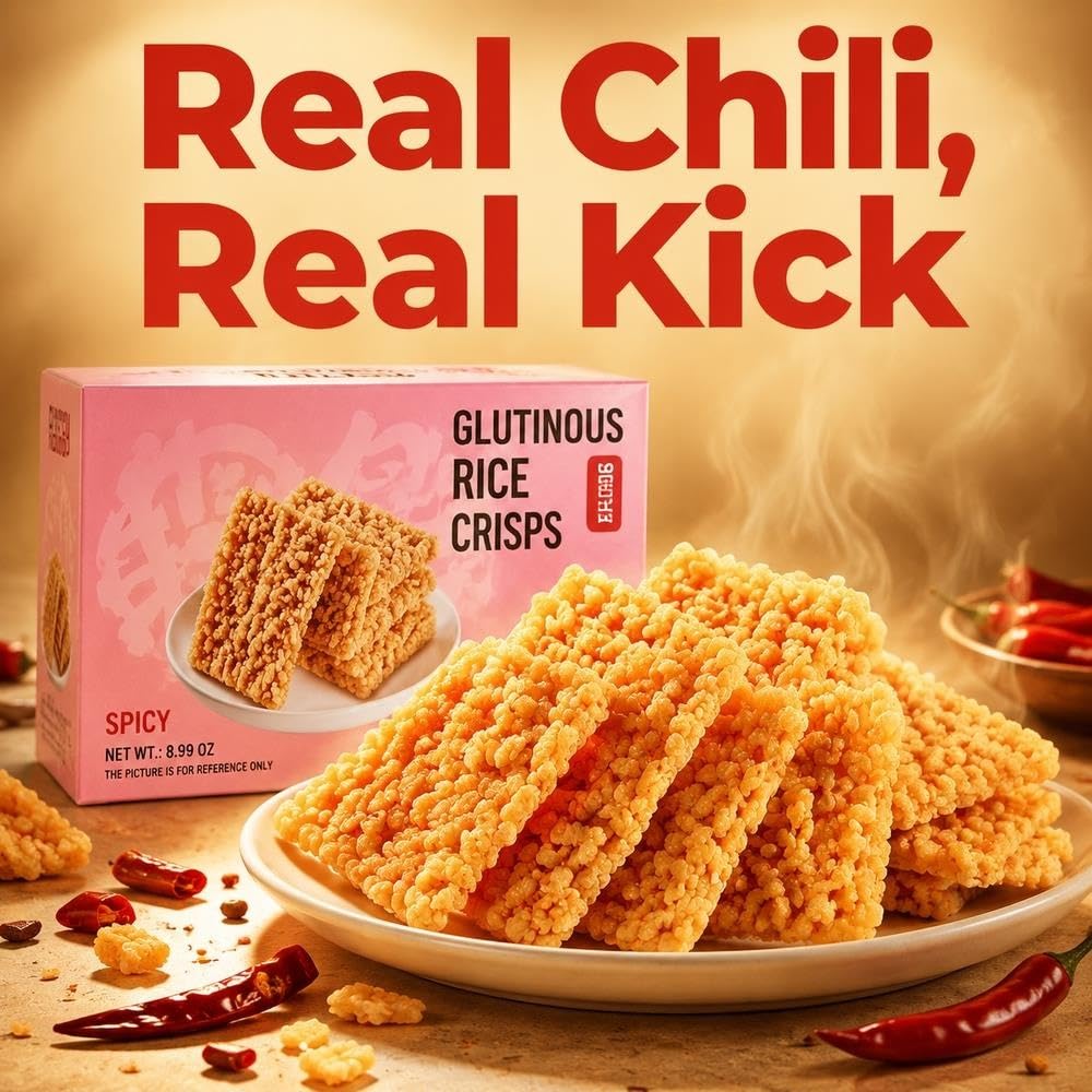 Crackers Di Riso Glutinoso Piccanti Snack in Scatola da 500g