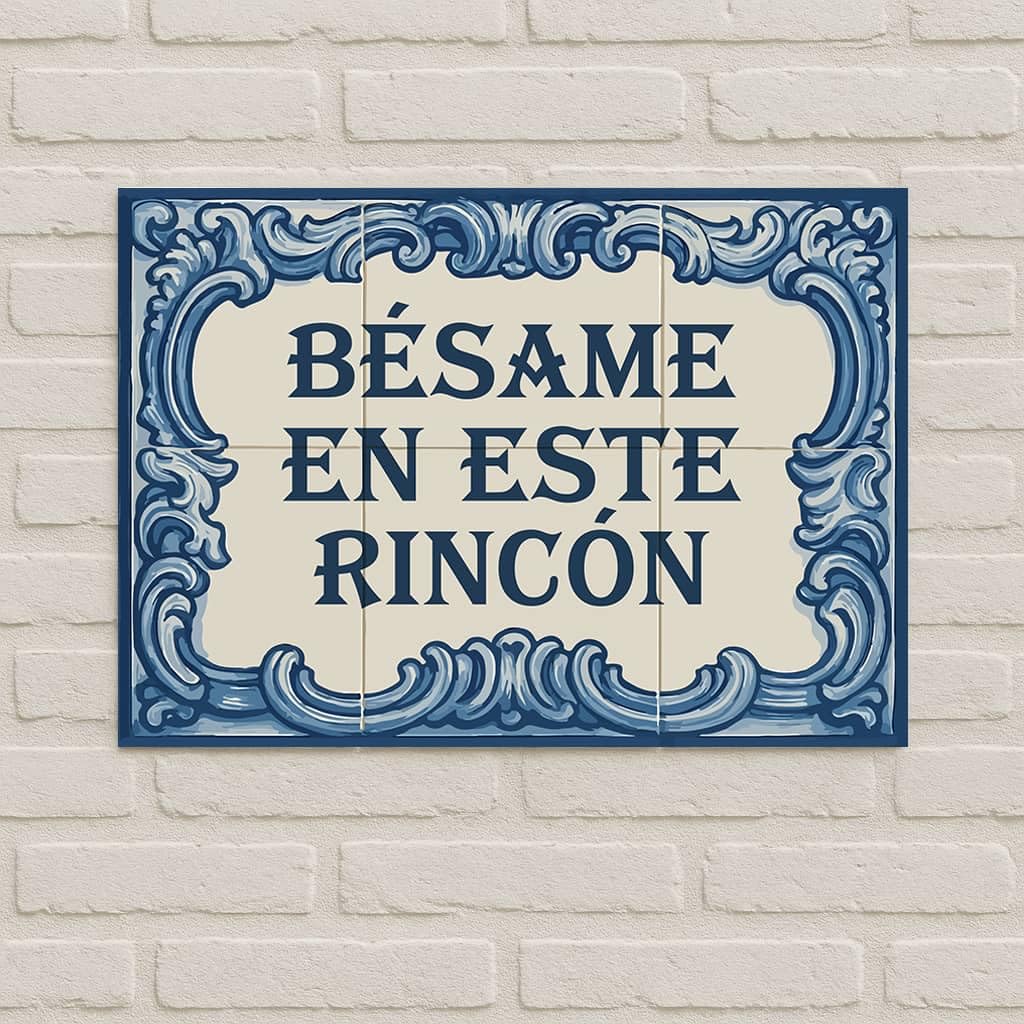 Azulejo personalizado estilo andaluz con texto 30x20 - Diseño 1, cerámica