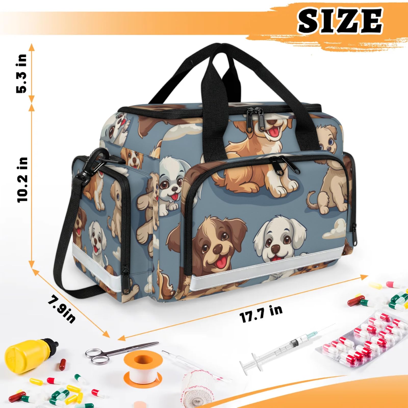 GzLeyigou First Aid Bags Empty, Rural Dog Emergency Bag First Aid Kit Multiple Compartment Kit Carrier On Call Trauma Bag For Paramedics Emergency Medical Supplies Kit