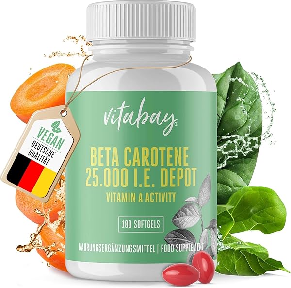 Vitabay Beta Carotin Depot Bräunungskapseln 180 Vegane Softgels