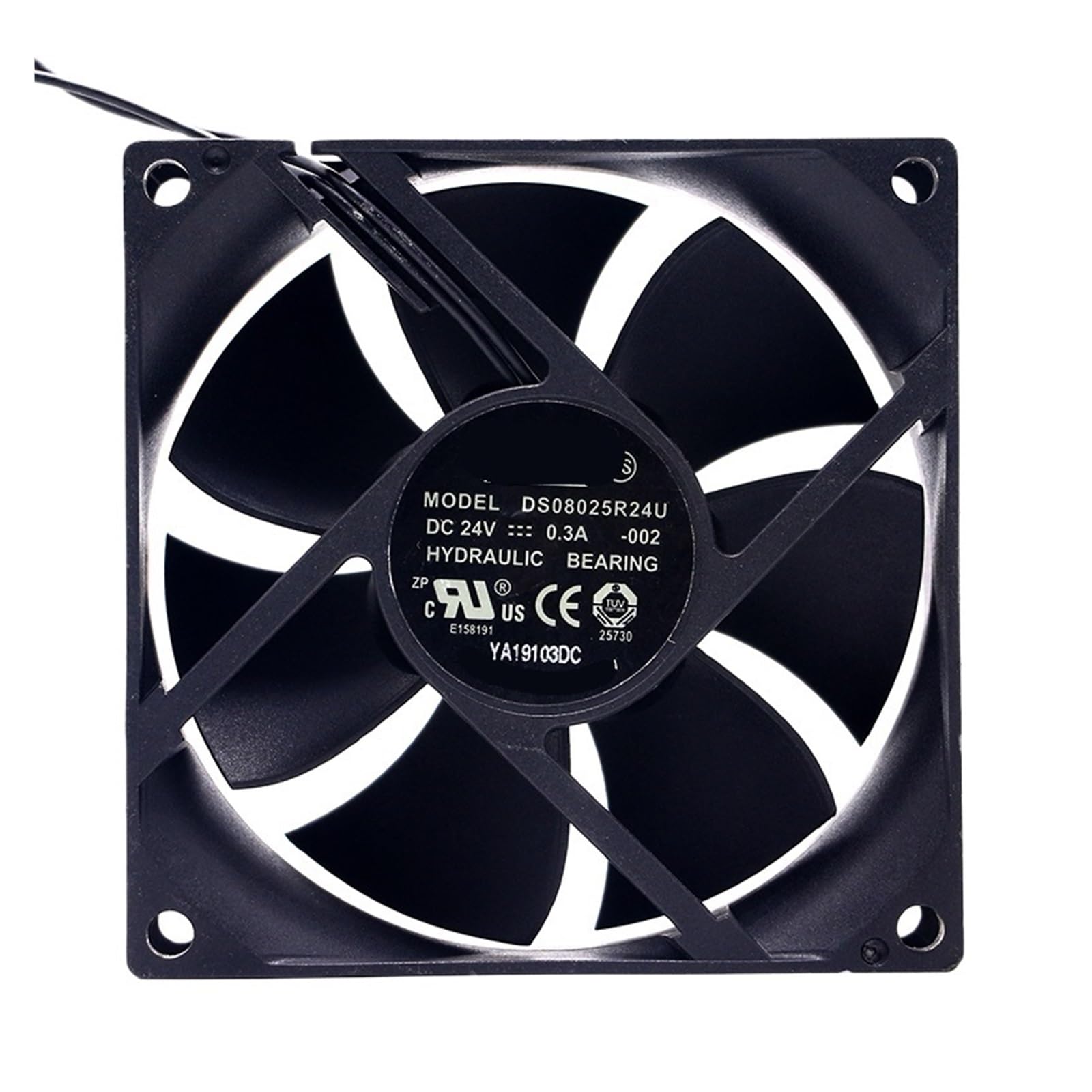 YMUGUEGH 80mm 8cm 24V Cooling Fan DS08025R24U 8025 80X80X25mm 0.3A